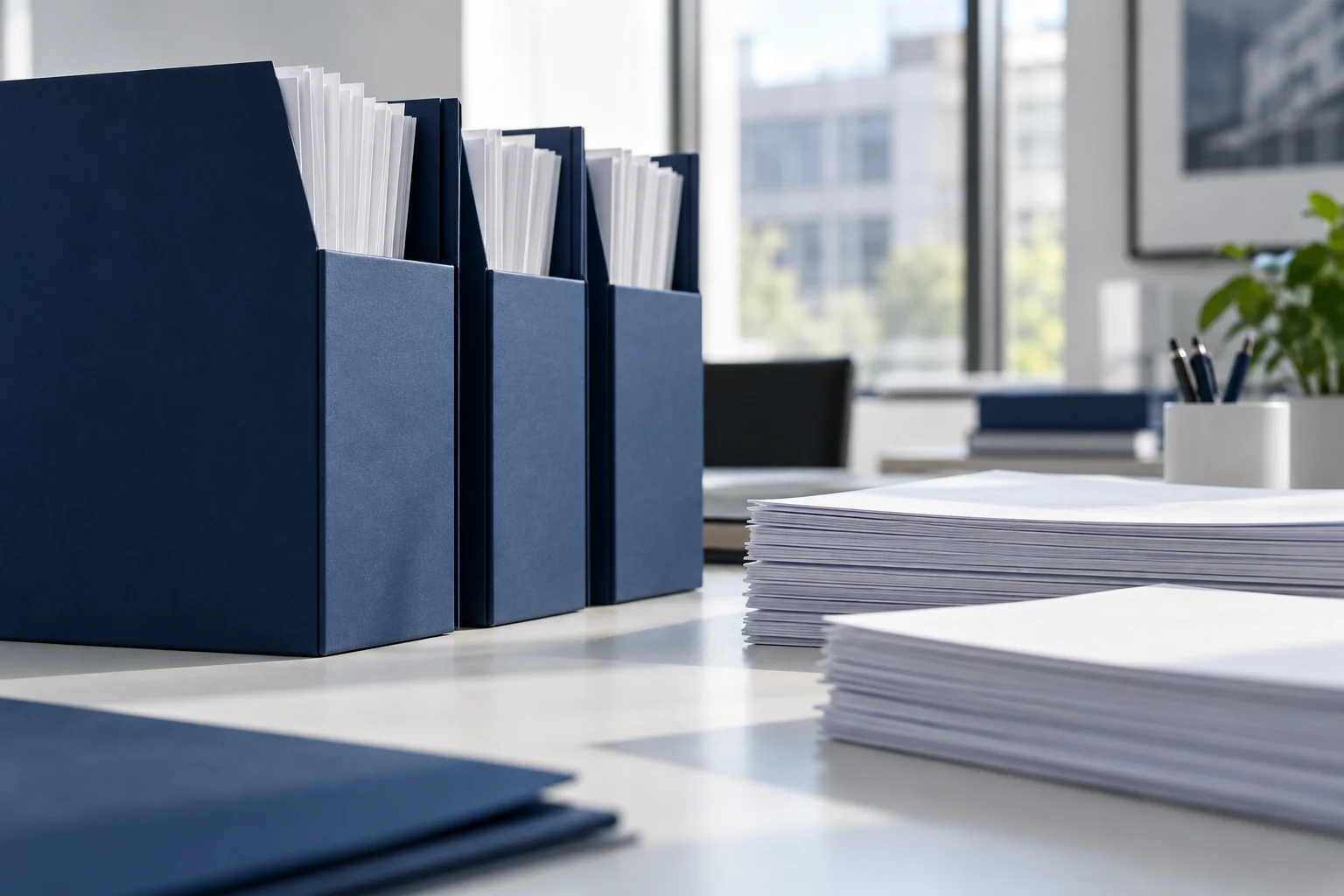 Carefully organized folders and records