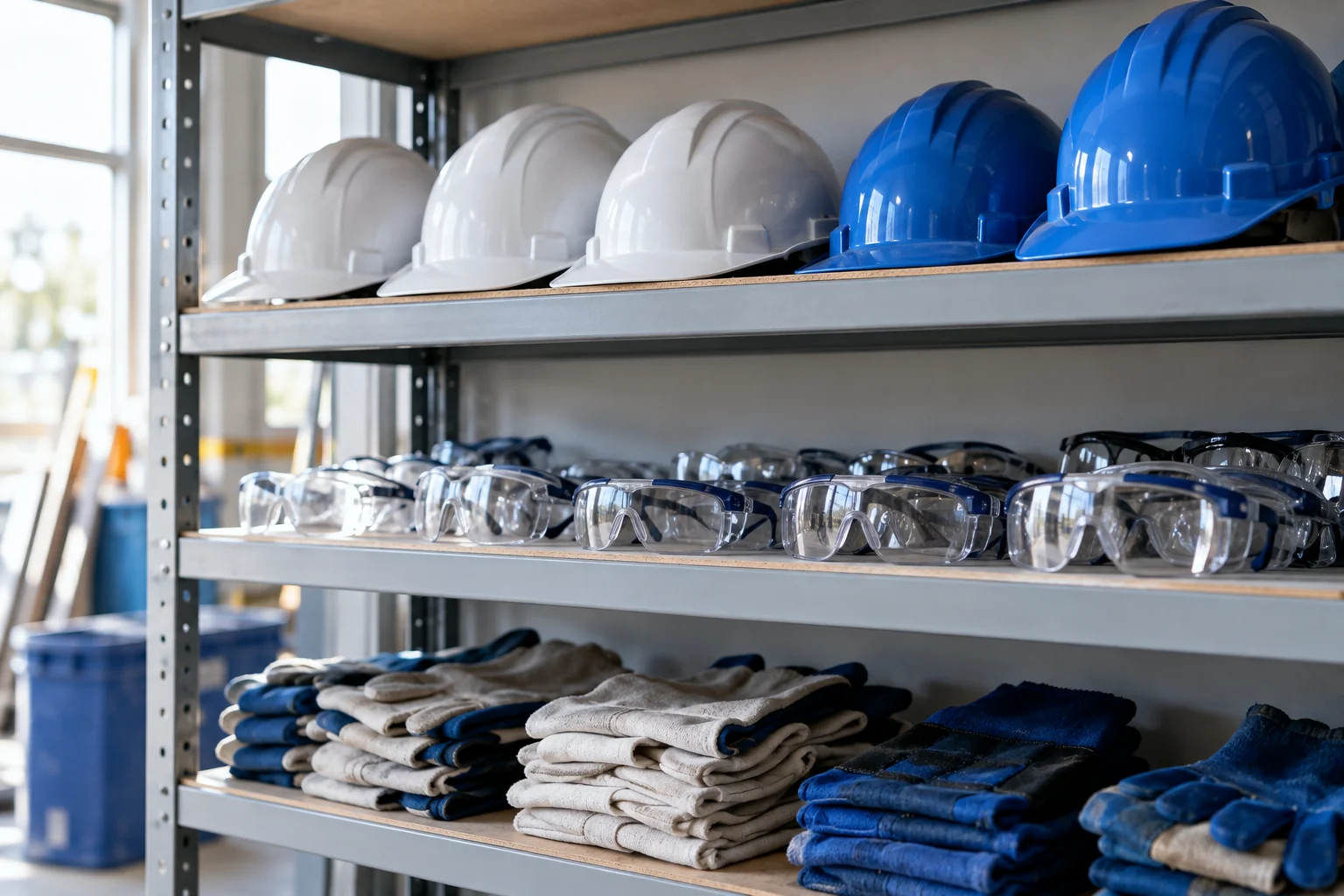 Protective equipment stored ready for use